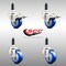 Service Caster 3 Inch 316SS Blue Poly Swivel 3/4 Inch Expanding Stem Caster Lock Brake, 2PK SS316TTLEX20S314-PPUB-BLUE-2-S-2-34 - alternate 4